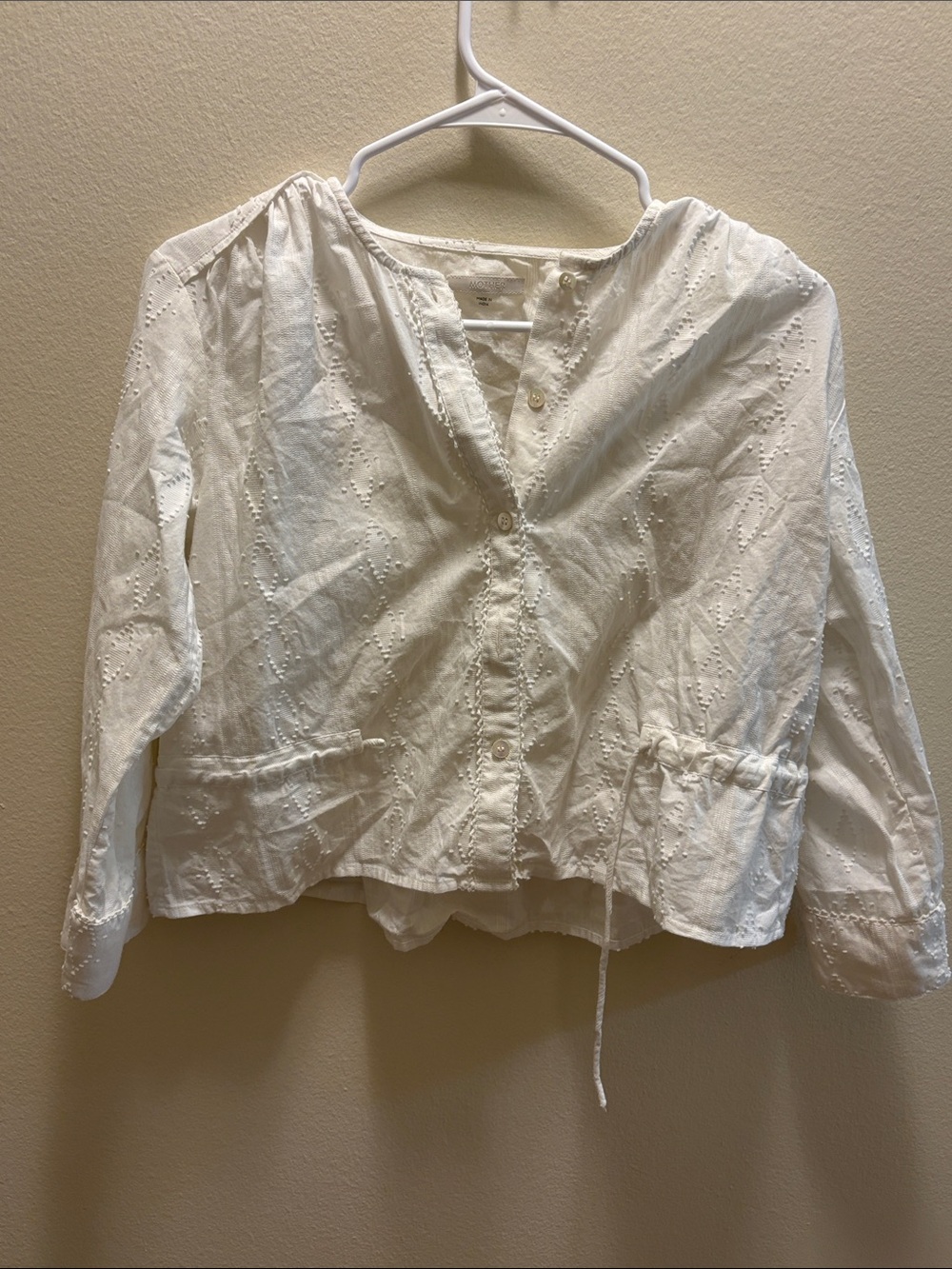 Mother white patterned blouse